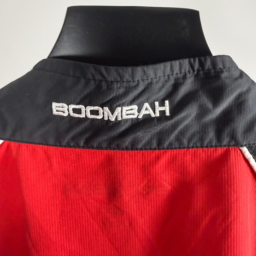 Boombah Mens XL Quarter Zip Windshirt Pullover Red Black Athletic Warm Up Jacket - Picture 3 of 13